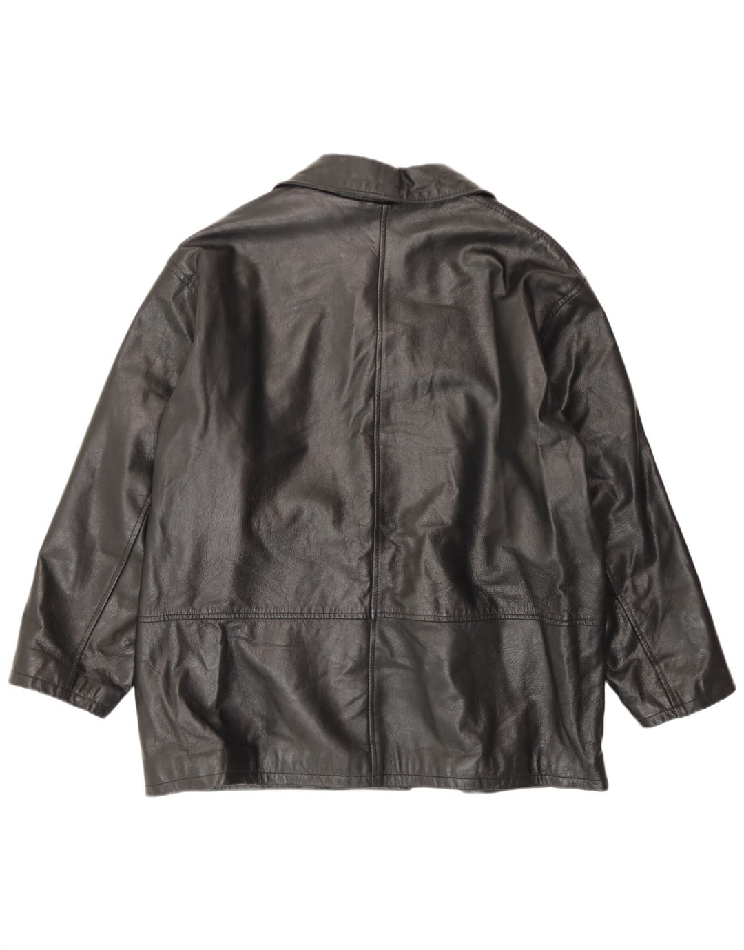 Conbipel Damen-Lederjacke mit lockerer Passform, Größe 46, großes schwarzes Leder