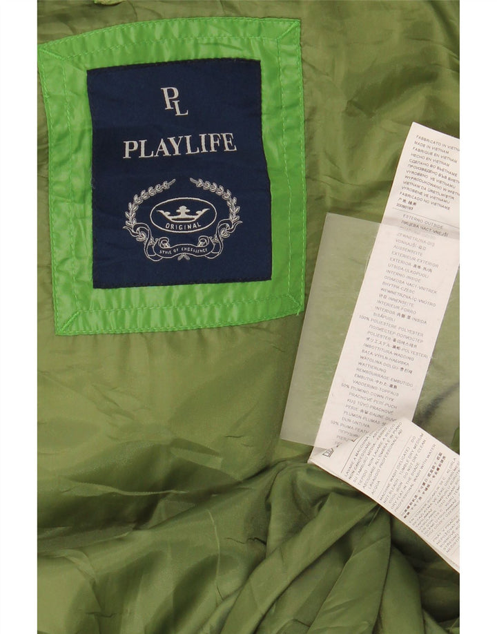 Playlife Herren Wattierte Jacke UK 40 Large Grün Polyester