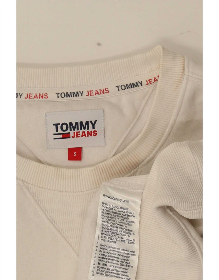 Tommy Hilfiger Herren-Sweatshirt mit Grafik, Größe S, weiße Baumwolle