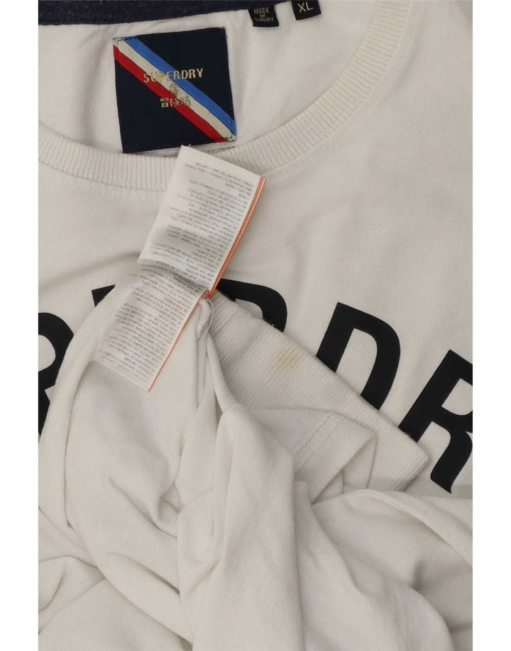 Superdry Herren Graphic Top Langarm XL aus weißer Baumwolle