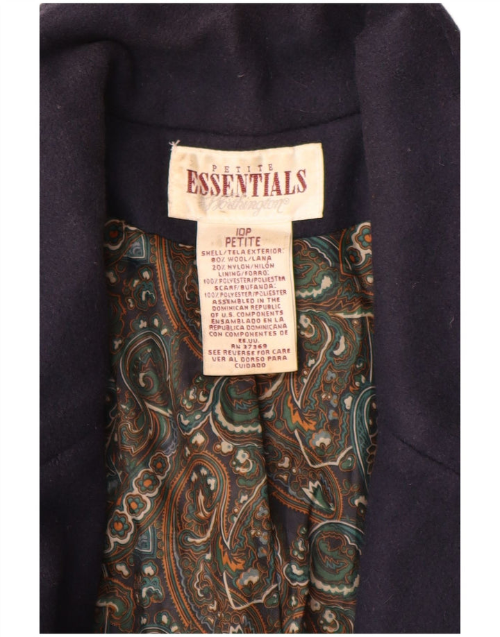 Worthington Essentials Zweireihiger Damenmantel US 10 Large Marineblau