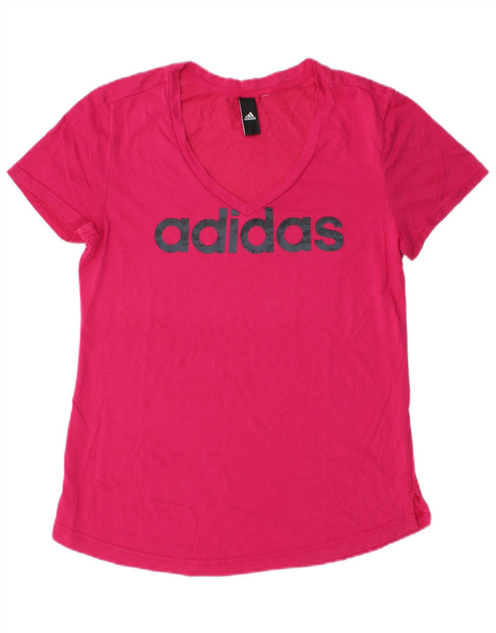 Adidas Damen Graphic T-Shirt Top UK 12 Mittelrosa