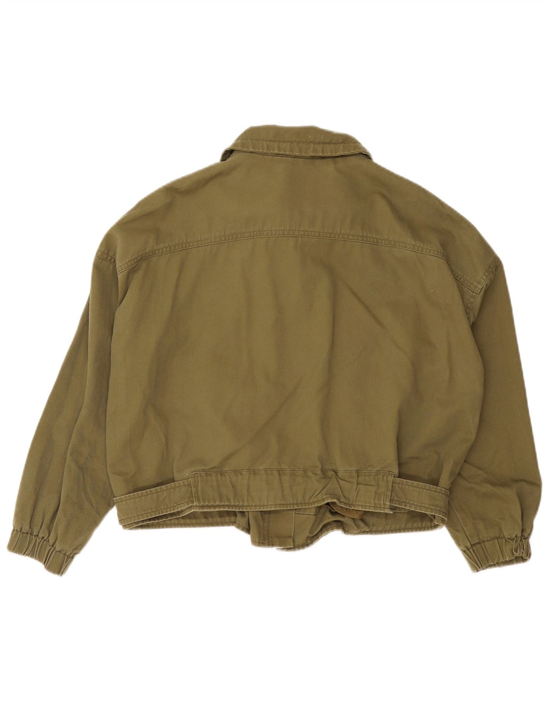 Zara Damen Crop Übergroße Bomberjacke UK 14 Medium Khaki