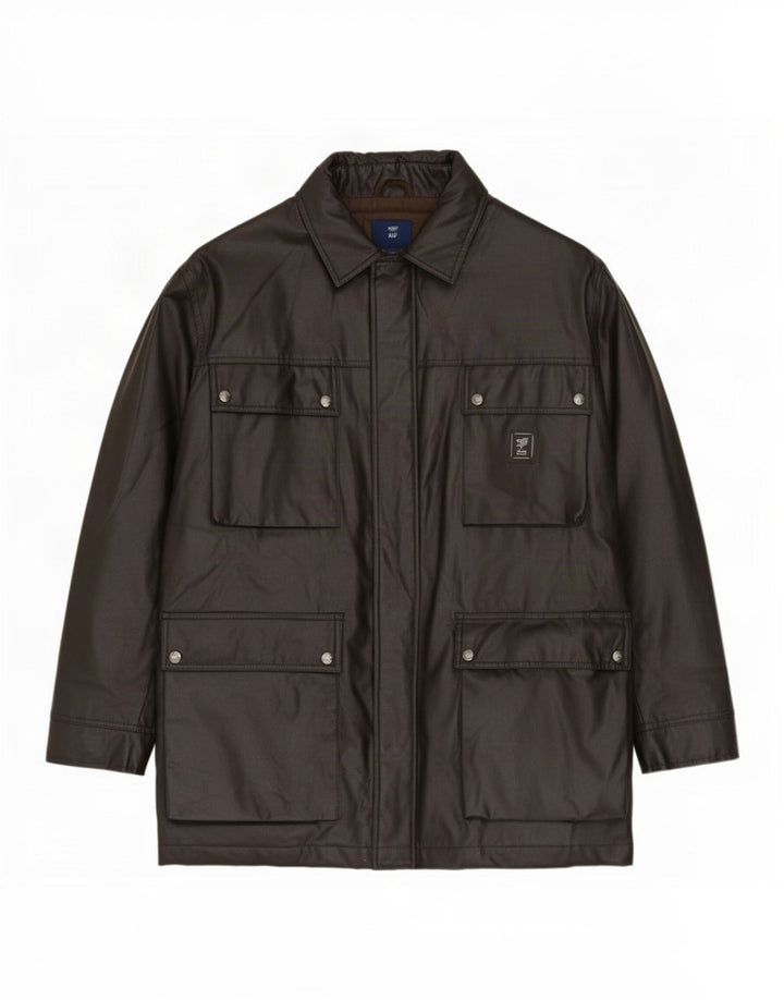 Piero Guidi Herren-Utility-Jacke UK 40 Große schwarze Baumwolle