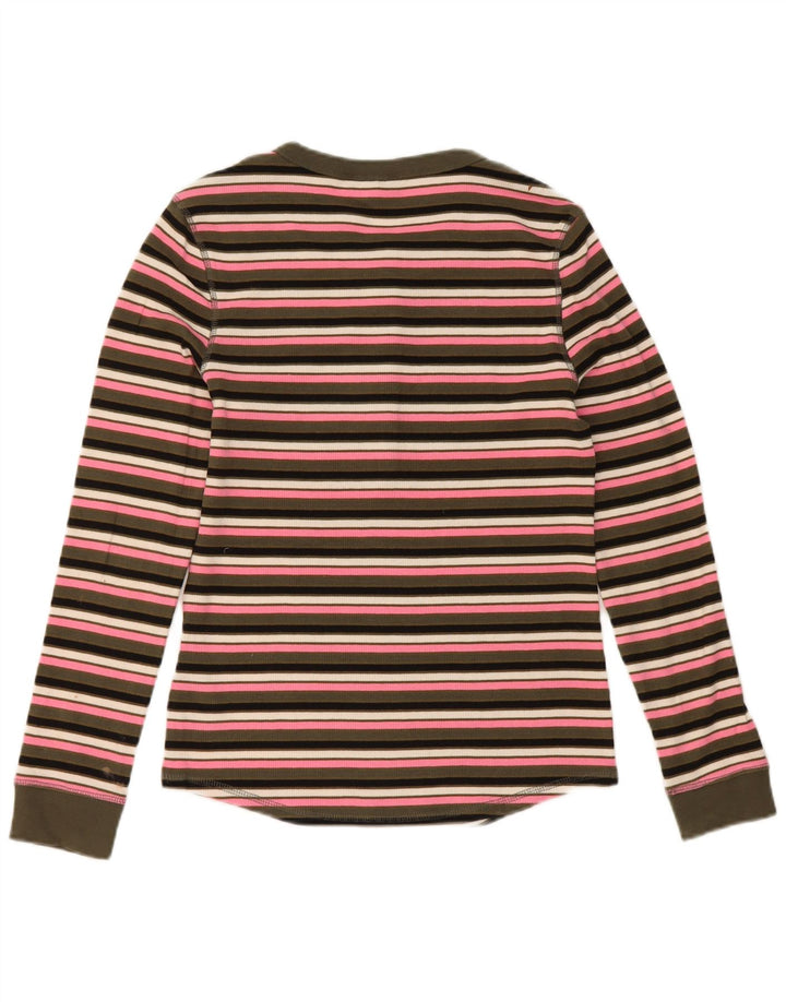 Marks & Spencer Damen Top Langarm UK 10 Small Mehrfarbig gestreift