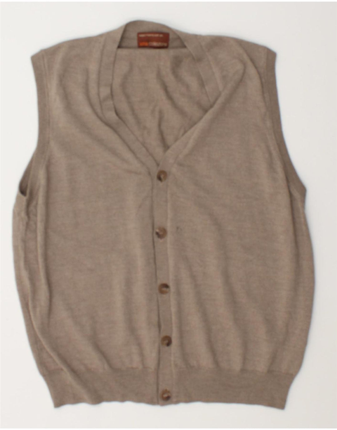 Marks & Spencer Herren-Cardigan, ärmellos, groß, beige Wolle