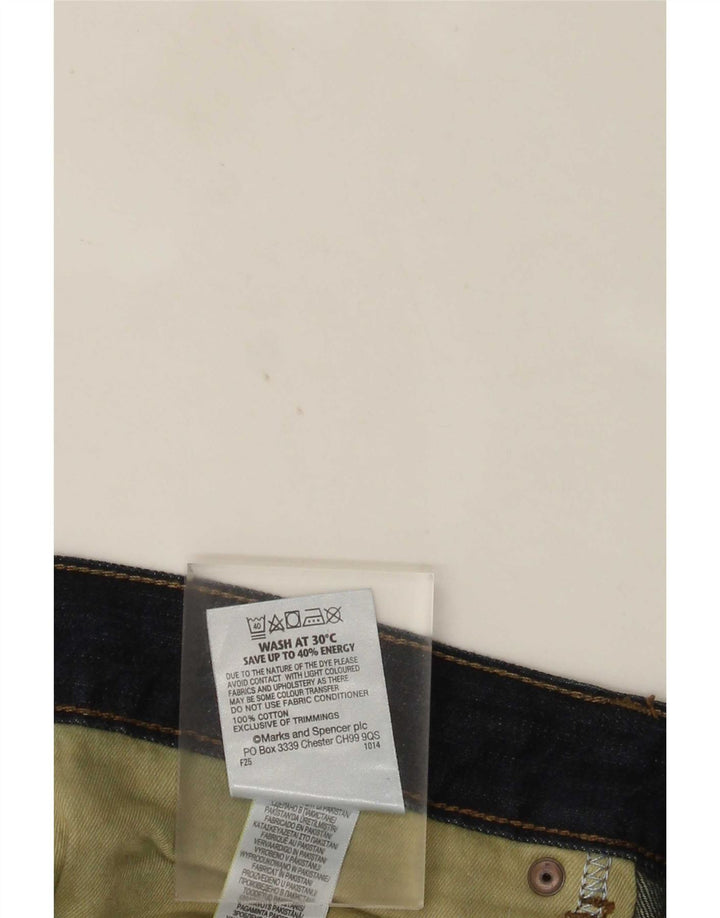 Marks & Spencer Herren Relaxed Straight Jeans W42 L29 Marineblaue Baumwolle