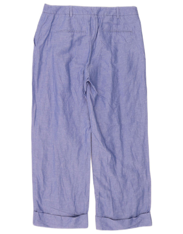 Marks & Spencer Damen Regular-Cropped-Hose UK 12 Medium W32 L26 Blau
