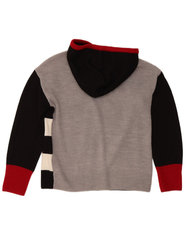 Dkny Damen-Strickjacke mit Kapuze, UK 14, Mittelschwarz, gestreift, Acryl