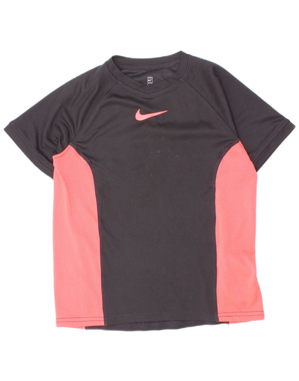 Nike Dri Fit T-Shirt für Jungen, 8–9 Jahre, Größe S, Schwarz, Colourblock-Polyester