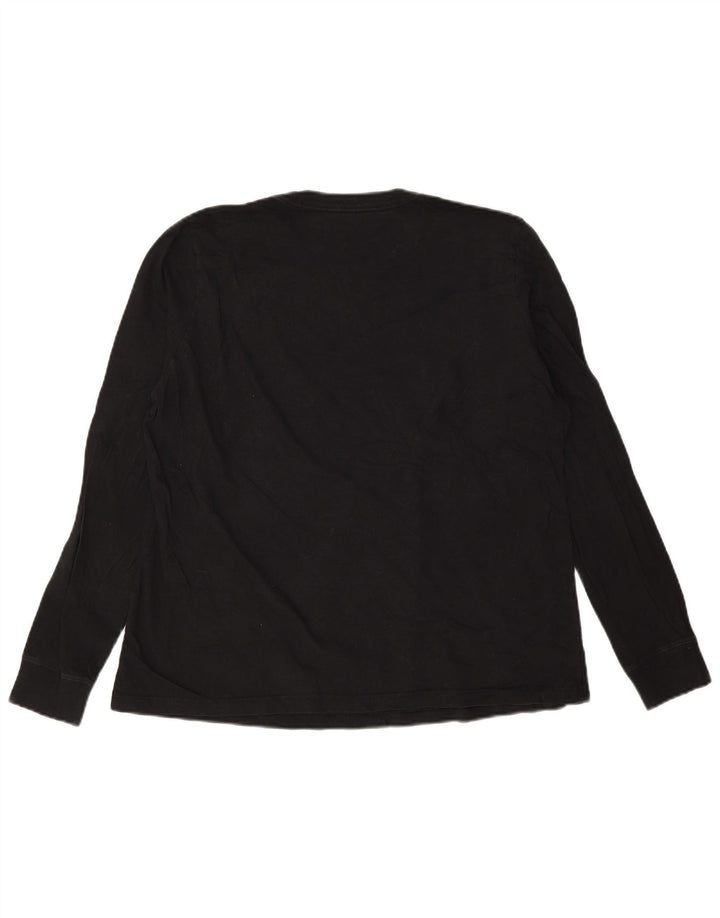 NIKE Damen Top Langarm UK 16 Large Schwarz Baumwolle