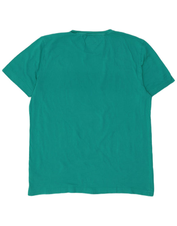Tommy Hilfiger Herren Grafik T-Shirt Top 2XL Türkis Baumwolle