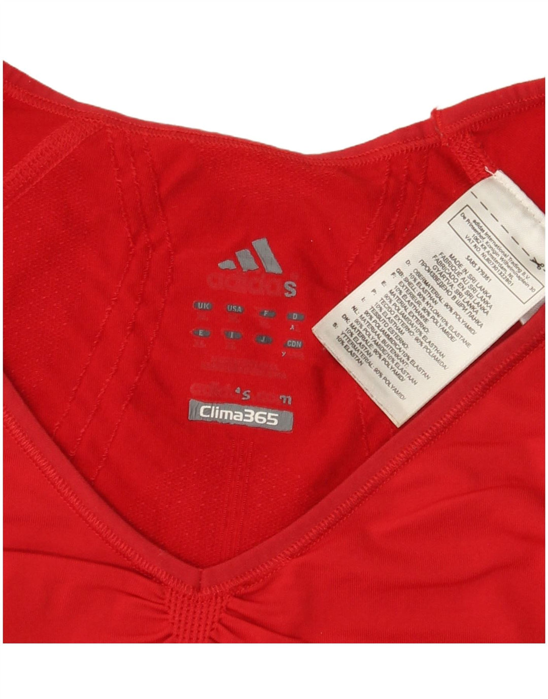 ADIDAS Damen Clima 365 T-Shirt Top UK 8 Kleines rotes Nylon