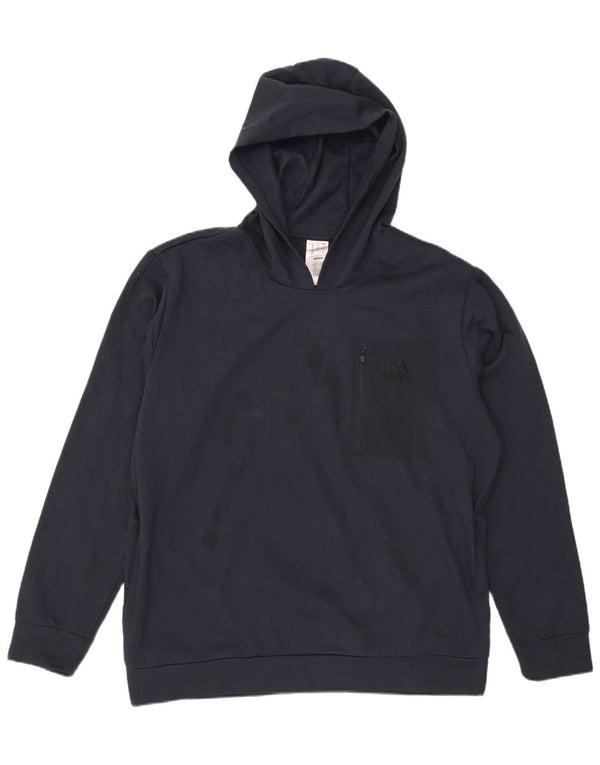 Adidas Herren Kapuzenpullover XL Marineblau Polyester