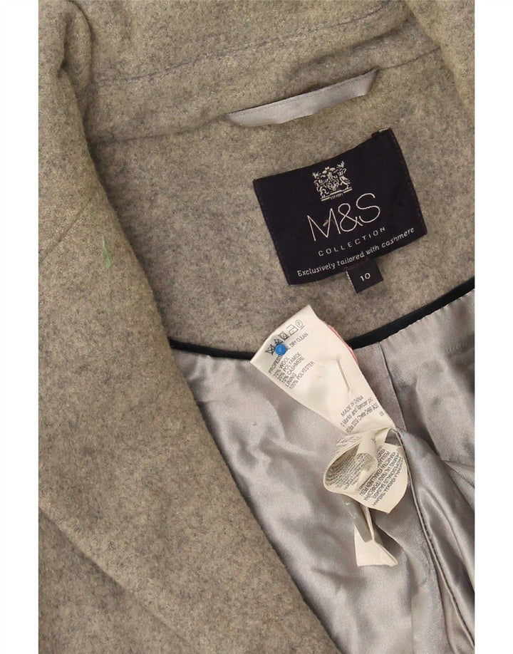 Marks & Spencer Damen Übergroßer Mantel UK 10 Small Graue Wolle
