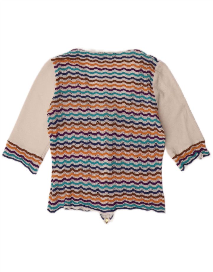 LIOLA Womens See Through Cardigan Sweater UK 10 Small Multicoloured Vintage Liola and Second-Hand Liola from Messina Hembry 