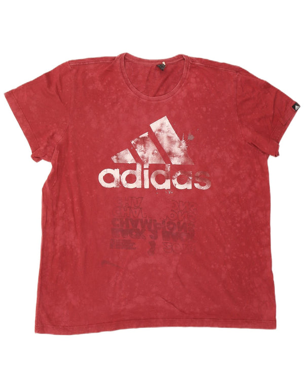 Adidas Herren Grafik T-Shirt Top 2XL Rot Baumwolle