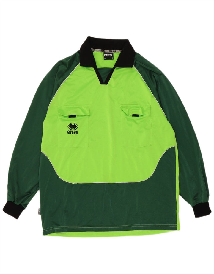 Errea Herren-Top, langärmelig, XL, grünes Farbblock-Polyester