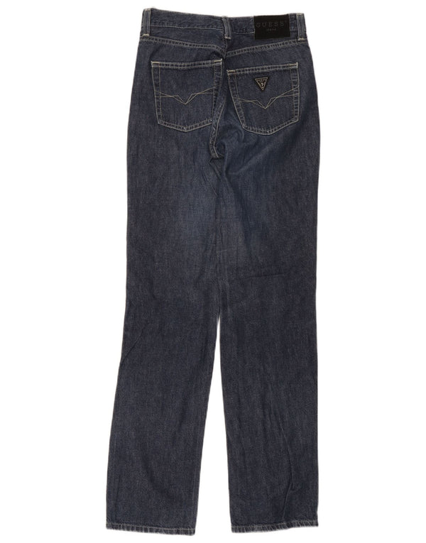 Guess Damen Straight Jeans W27 L30 Blaue Baumwolle