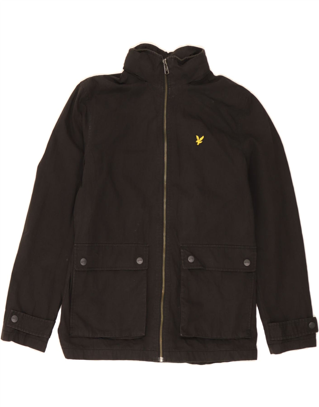 LYLE & SCOTT Mens Bomber Jacket UK 38 Medium Black Cotton Vintage Lyle & Scott and Second-Hand Lyle & Scott from Messina Hembry 