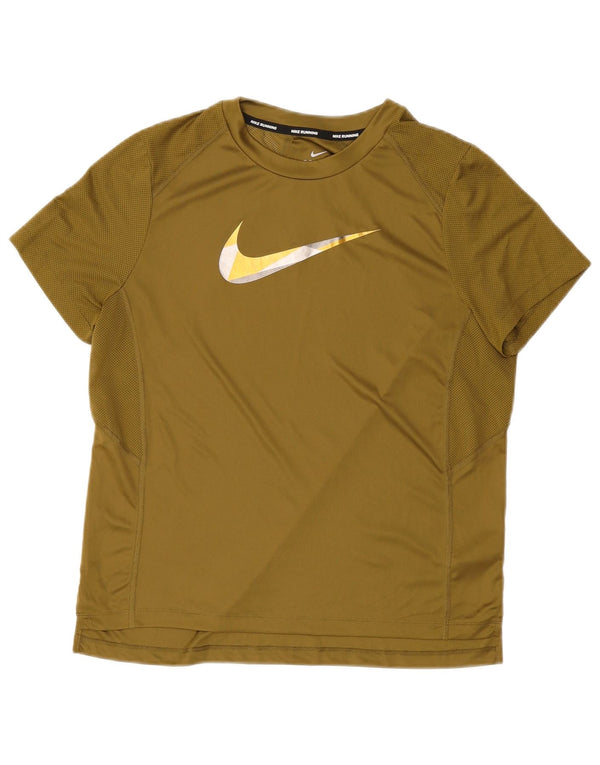 Nike Herren Dri Fit Graphic T-Shirt Top Large Khaki Polyester