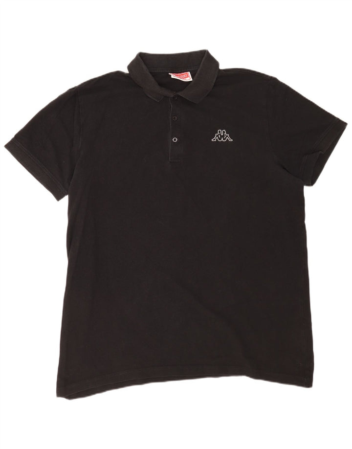 Kappa Herren Poloshirt 2XL Schwarz Baumwolle