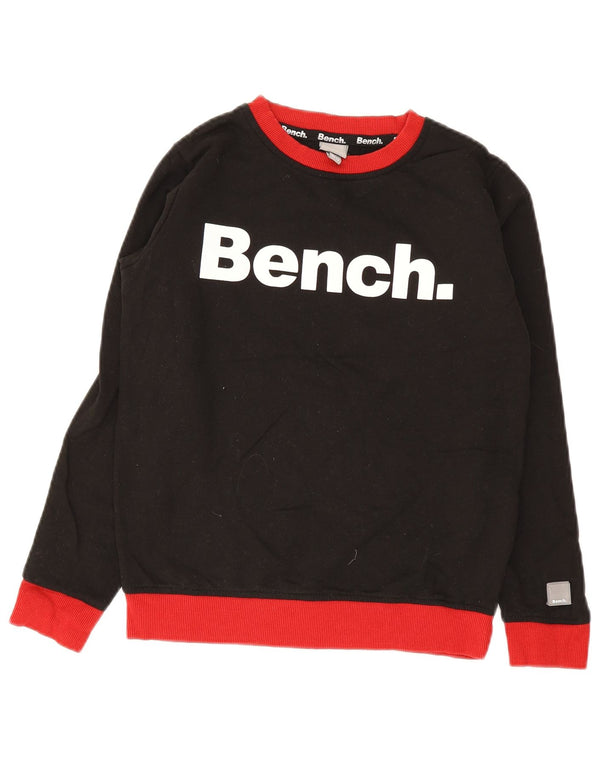 Bench Jungen-Sweatshirt mit Grafik, 11–12 Jahre, schwarze Baumwolle