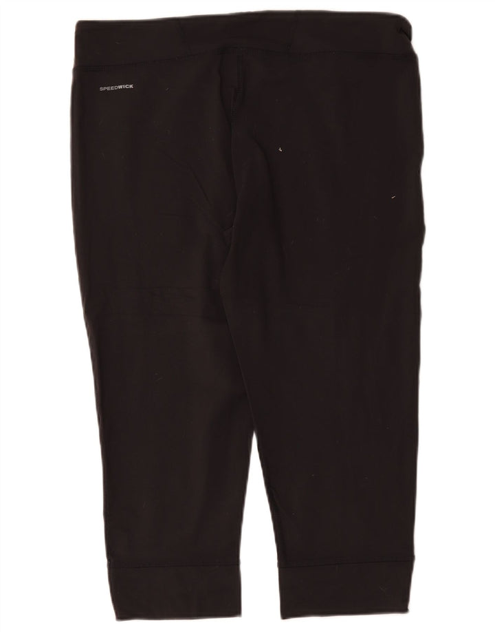 Reebok Damen Capri-Leggings UK 18 XL Schwarz Nylon