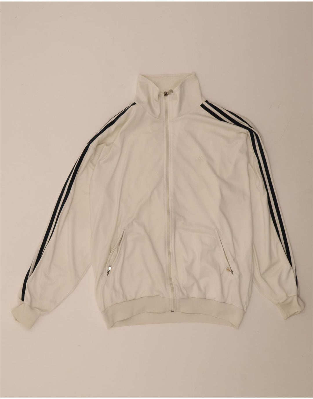 Adidas Herren Trainingsanzug Top Jacke UK 40/42 Mittelweißes Polyester