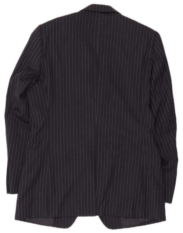 Jaeger Herren-Blazer mit 2 Knöpfen, UK 40, große marineblaue Nadelstreifenwolle