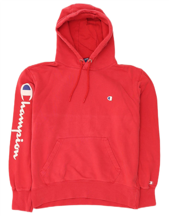 CHAMPION Herren-Kapuzenpullover mit Grafik, Größe L, Rot