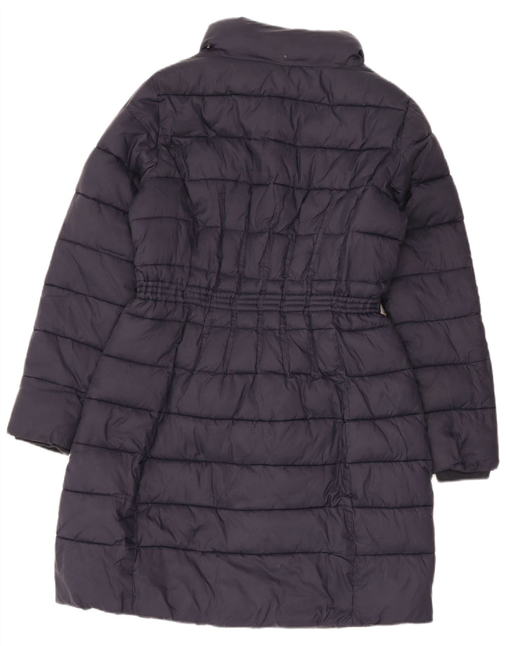 Monsoon Damen Wattierter Mantel UK 14 Medium Marineblaues Nylon