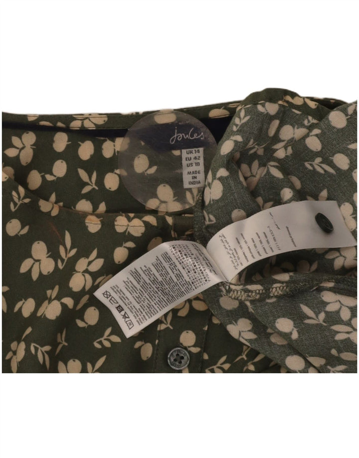 JOULES Womens Abstract Pattern Maxi Dress UK 14 Medium Green Viscose