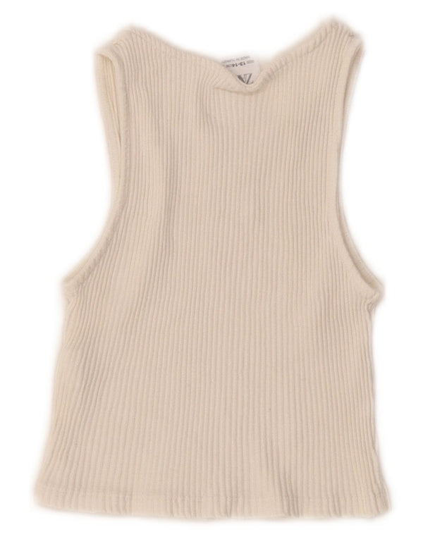 Zara Mädchen-Trägershirt, 13–14 Jahre, aus weißer Baumwolle