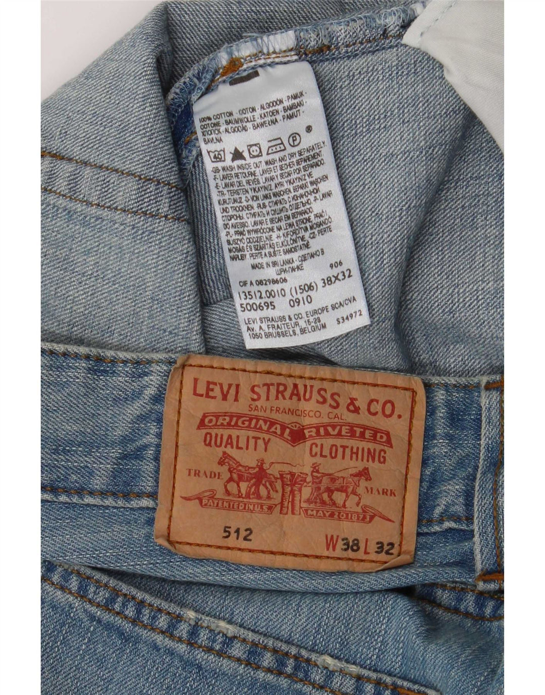 Levi's Herren 512 Slim Tapered Jeans W38 L32 Blaue Baumwolle