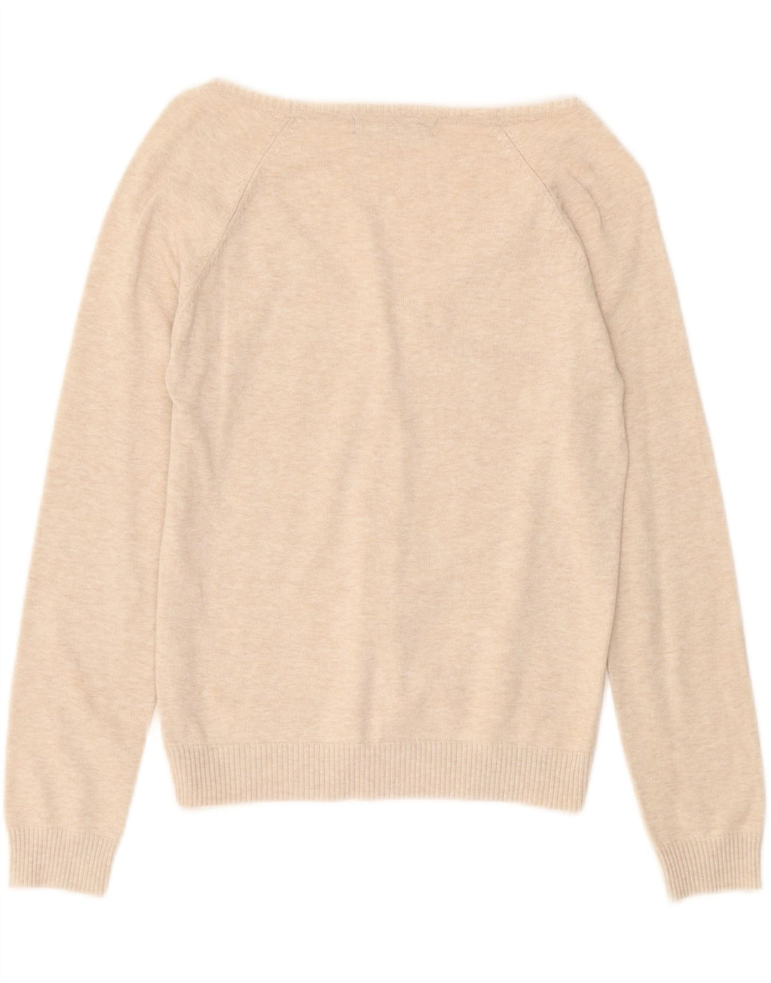 ZARA Womens Cardigan Sweater UK 12 Medium Beige Cotton