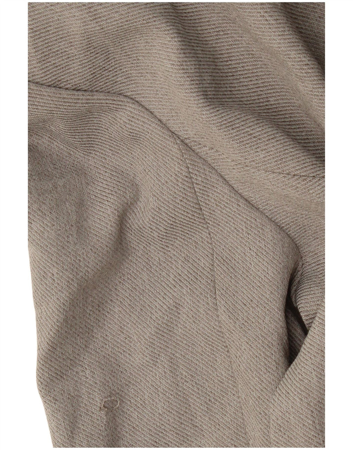 CALVIN KLEIN Damen Longline Open Blazer Jacke US 12 Large Grau Polyester