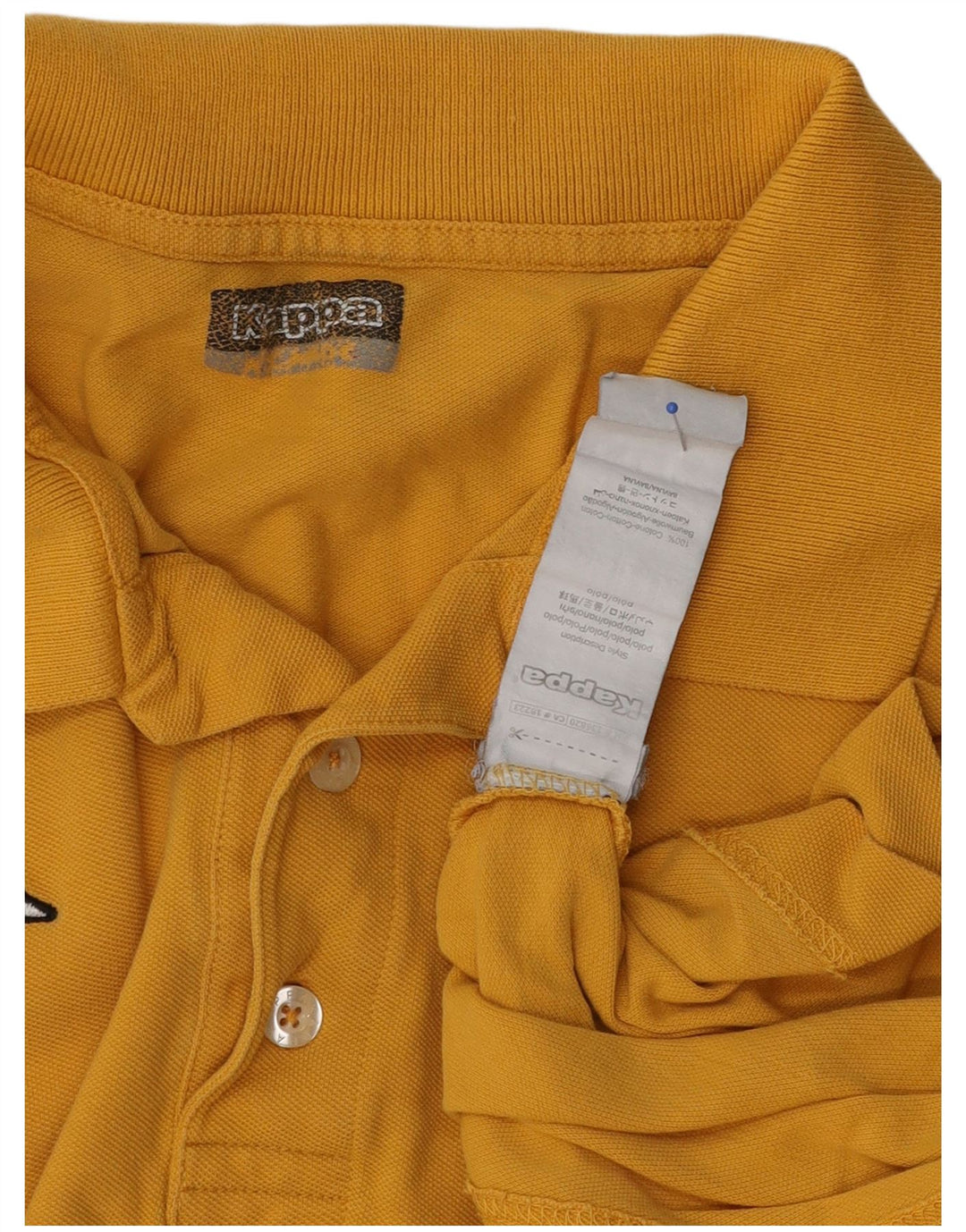 Kappa Herren-Poloshirt, groß, gelbe Baumwolle