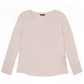 Massimo Dutti Damen Durchsichtiges Top Langarm UK 12 Mittelweiß Lyocell