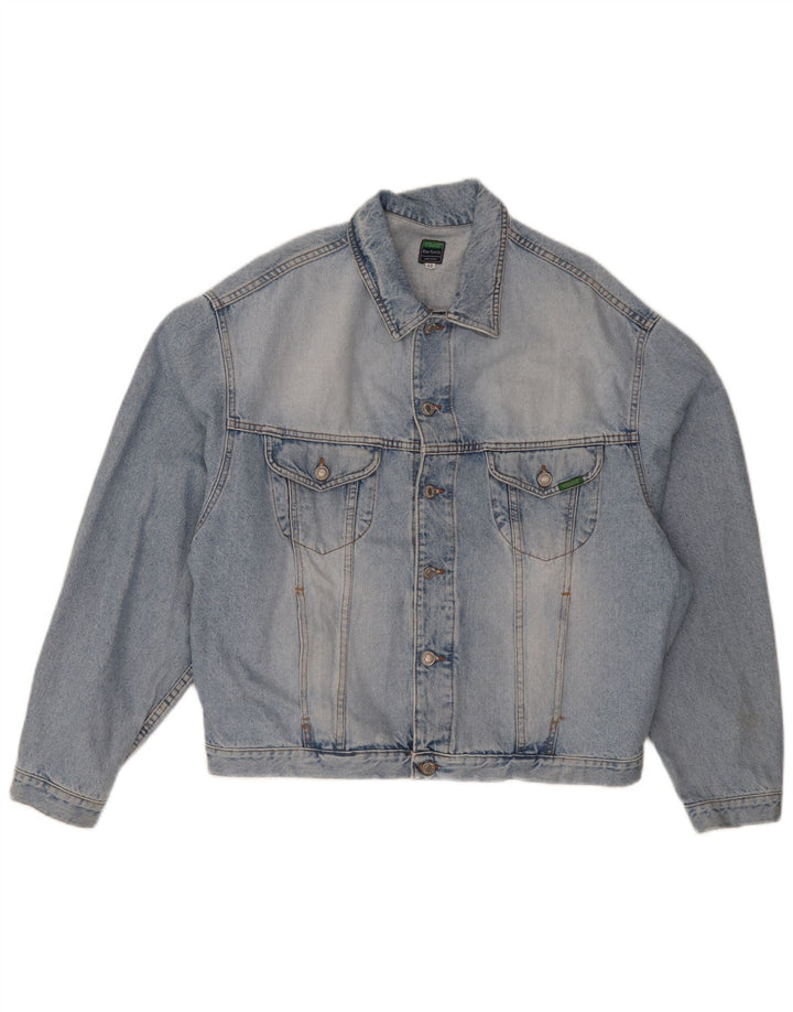 Benetton Herren Jeansjacke IT 52 XL Blaue Baumwolle