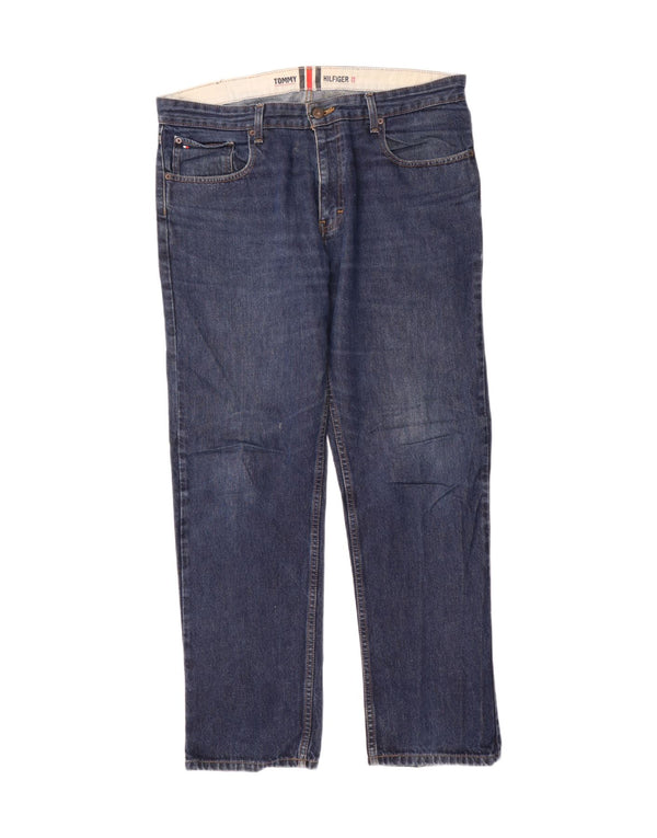 Tommy Hilfiger Herren Straight Jeans W36 L32 Blaue Baumwolle
