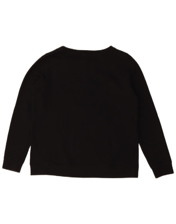 Converse Damen Grafik-Sweatshirt-Pullover UK 14 Mittelschwarze Baumwolle