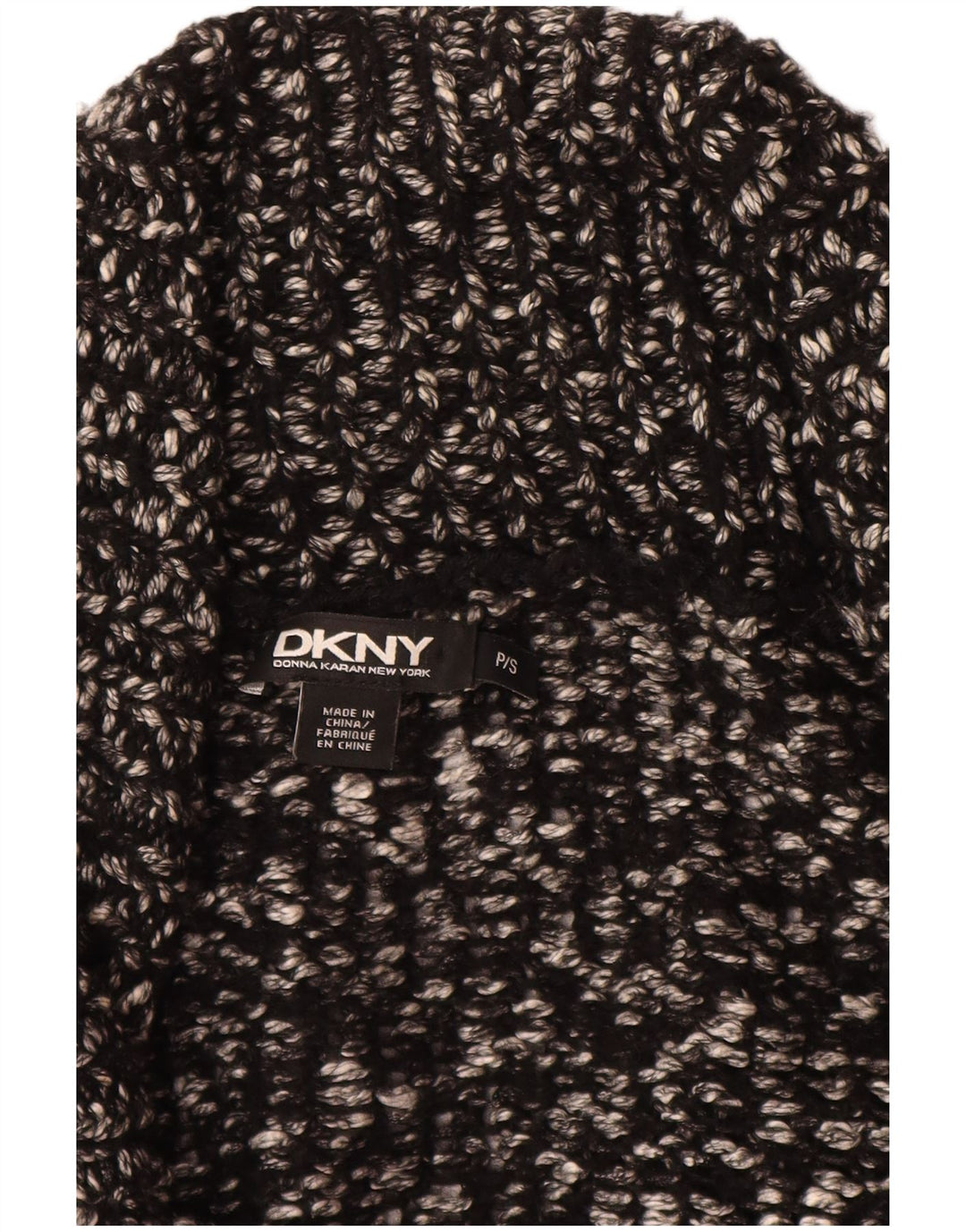 DKNY Damen-Strickjacke, übergroß, kurzärmelig, Gr. 10, Schwarz