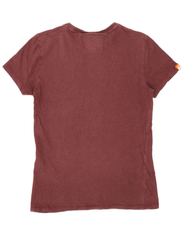 Superdry Herren T-Shirt Top XS Burgunder Baumwolle