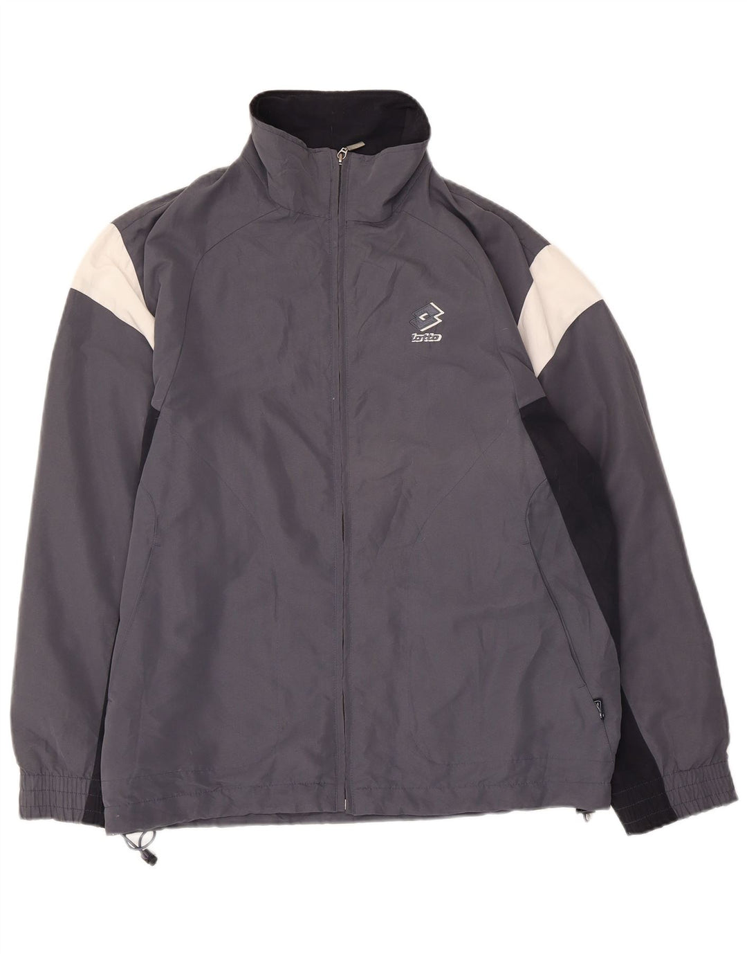 Lotto Herren-Trainingsanzug mit lockerer Passform, Oberteil, Jacke, klein, blau, Farbblock-Polyester