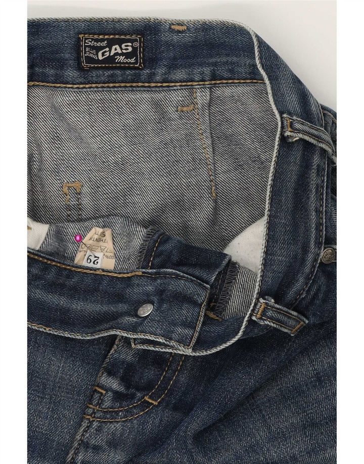 Gas Herren Straight Jeans W29 L33 Blaue Baumwolle
