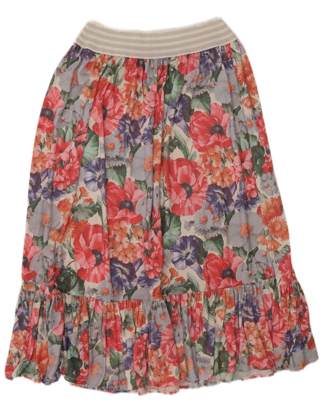 Vintage Damen A-Linie Rock W26 Kleines mehrfarbiges Blumenmuster