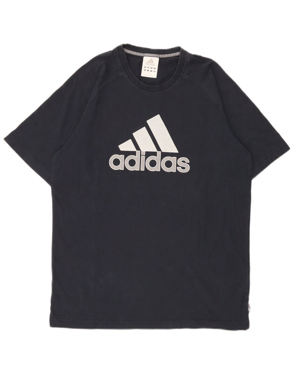 Adidas Herren-T-Shirt mit Grafik, mittelgroß, marineblau, Baumwolle