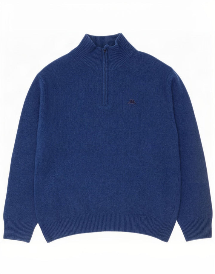 Kappa Herren-Pullover mit Reißverschluss am Hals, große marineblaue Wolle