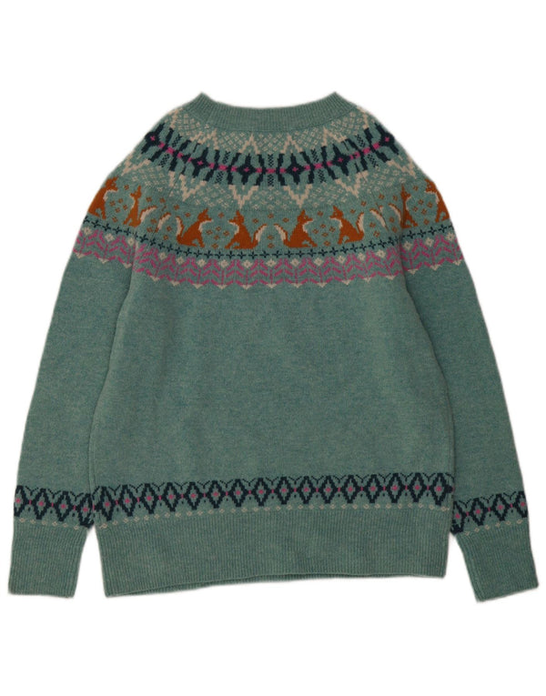 White Stuff Damen-Pullover mit U-Boot-Ausschnitt, Gr. 10, Klein, Türkis, Fair Isle
